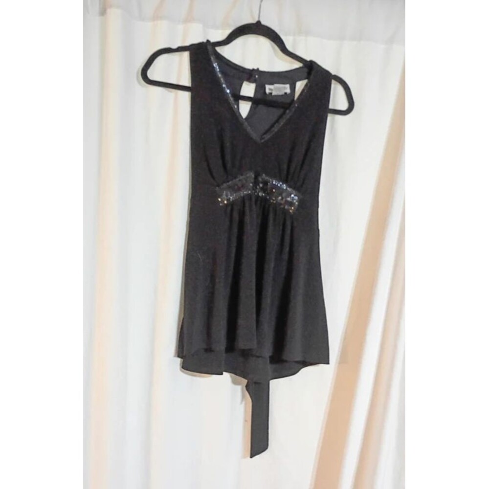 Motherhood Black Sleeveless Maternity Top with Sequins size L